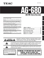 Teac AG-680 Owner'S Manual preview