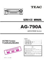 Предварительный просмотр 1 страницы Teac AG-790A Service Manual