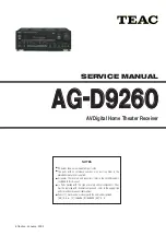 Предварительный просмотр 1 страницы Teac AG-D9260 Service Manual