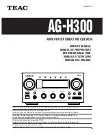 Предварительный просмотр 1 страницы Teac AG-H300 Owner'S Manual