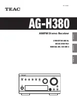 Teac AG-H380 Owner'S Manual preview