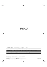 Preview for 100 page of Teac AG-H600NT Owner'S Manual