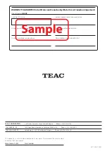 Preview for 72 page of Teac AI-503 Owner'S Manual