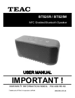 Teac BTS25R User Manual предпросмотр