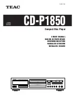 Teac CD-P1850 Owner'S Manual preview