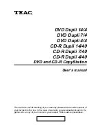 Teac CD-R Dupli 14/40 User Manual preview