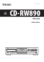 Teac CD-RW890 Owner'S Manual preview