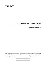 Preview for 1 page of Teac CD-W524E User Manual