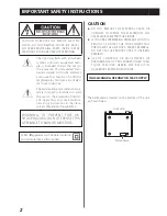 Предварительный просмотр 2 страницы Teac CR- H101 Owner'S Manual