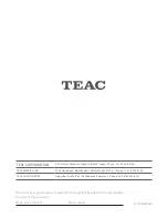 Предварительный просмотр 6 страницы Teac CR- H101 Owner'S Manual