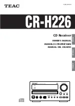 Предварительный просмотр 1 страницы Teac CR-H226 Owner'S Manual