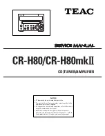 Предварительный просмотр 1 страницы Teac CR-H80 Service Manual