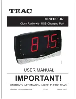 Preview for 1 page of Teac CRX185UR User Manual