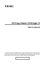 Teac CS-Single-12 User Manual preview