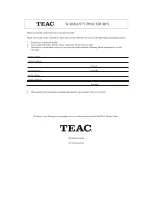 Preview for 3 page of Teac CT-F5170 Owner'S Manual