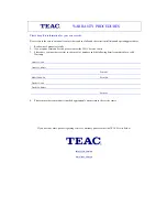 Preview for 3 page of Teac CTH340 Owner'S Manual