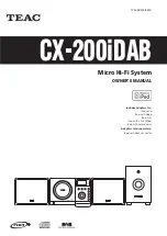 Preview for 1 page of Teac CX-200iDAB Owner'S Manual