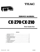 Teac CX-270 Service Manual preview