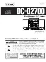 Preview for 1 page of Teac DC-D2700 Owner'S Manual