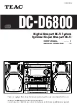 Предварительный просмотр 1 страницы Teac DC-D6800 Owner'S Manual