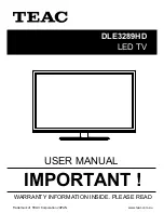 Предварительный просмотр 1 страницы Teac DLE3289HD User Manual