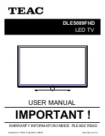 Preview for 1 page of Teac DLE5089FHD User Manual