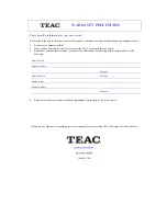 Предварительный просмотр 4 страницы Teac DRHN200 User Manual