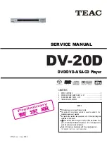 Teac DV-20D Service Manual preview