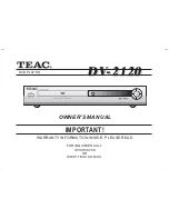 Teac DV-2120 Owner'S Manual preview