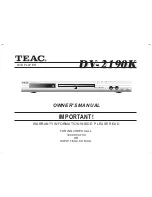 Предварительный просмотр 1 страницы Teac DV-2170 Owner'S Manual