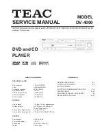 Предварительный просмотр 1 страницы Teac DV-4000 Service Manual