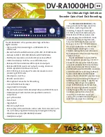 Teac DV-RA1000HD Brochure & Specs preview