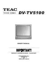 Preview for 1 page of Teac DV-TV5100 Owner'S Manual