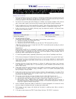 Preview for 3 page of Teac DVP383T User Manual