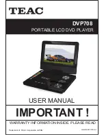 Preview for 1 page of Teac DVP708 User Manual