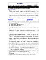 Preview for 3 page of Teac DVP708 User Manual