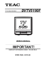 Teac DVTV5190F Owner'S Manual preview