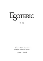 Preview for 1 page of Teac Esoteric D-01 Owner'S Manual