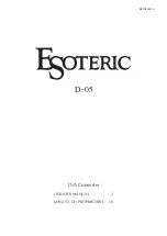 Teac Esoteric D-05 Owner'S Manual предпросмотр