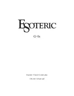 Предварительный просмотр 1 страницы Teac Esoteric G-0s Owner'S Manual