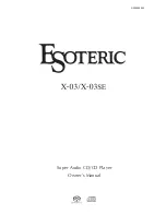 Предварительный просмотр 1 страницы Teac Esoteric X-03 Owner'S Manual