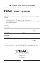 Preview for 4 page of Teac EU2890ST Owner'S Manual