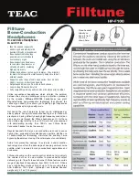 Preview for 1 page of Teac Filltune HP-F100 Specifications