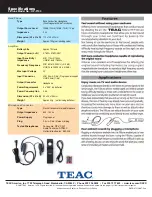 Preview for 2 page of Teac Filltune HP-F100 Specifications