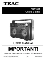 Teac Ghetto Blaster PBT1000 User Manual preview