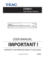 Teac HDB841 User Manual предпросмотр