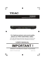 Teac HDB849 User Manual предпросмотр