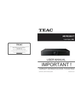 Preview for 1 page of Teac HDR2250T User Manual