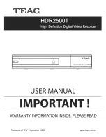 Teac HDR2500T User Manual предпросмотр