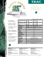 Предварительный просмотр 2 страницы Teac Internal Floppy Drives Specifications